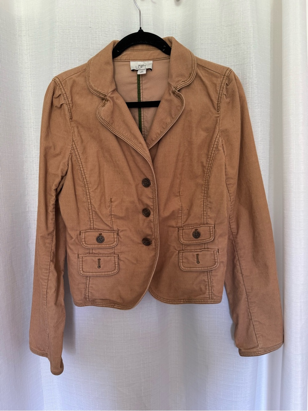 LOFT Women's Camel Button-Front Tailored Blazer